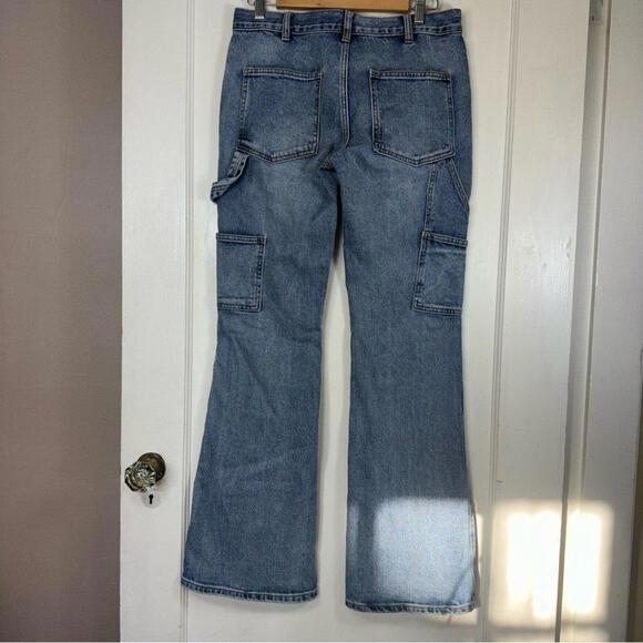 John Galt Medium Blue Natalia Low  Rise Carpenter Jeans - Picture 7 of 12